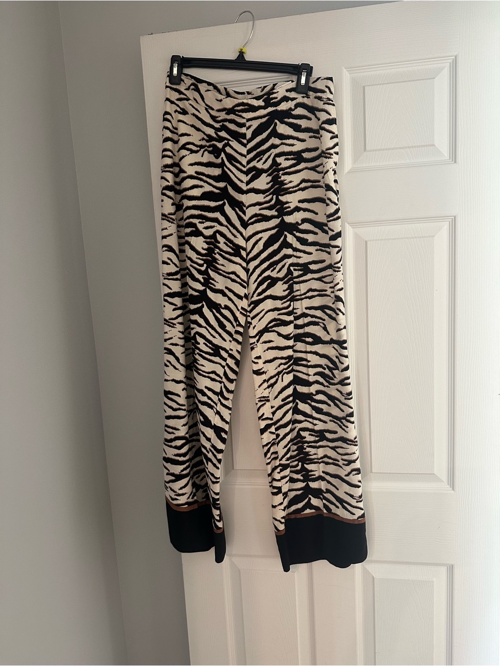 NWOT H & M Zebra Print Wide-Leg Knit Pants - Black & Cream